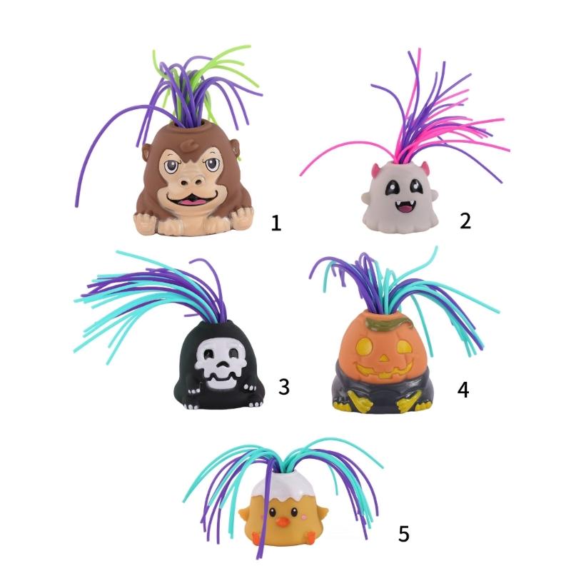 Pull Hair Toy Sensory Hair Pulling Venting Halloween Pinch Stress Relief Figurine for Toddler Children Birthday Gift
