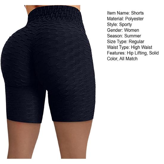 Pantaloncini da Donna Sollevano Fianchi Vita Elastica Griglia Ananas Comodi Morbidi Uso Quotidiano Poliestere Pantaloncini da Donna a Vita Alta Fornitura Sportiva