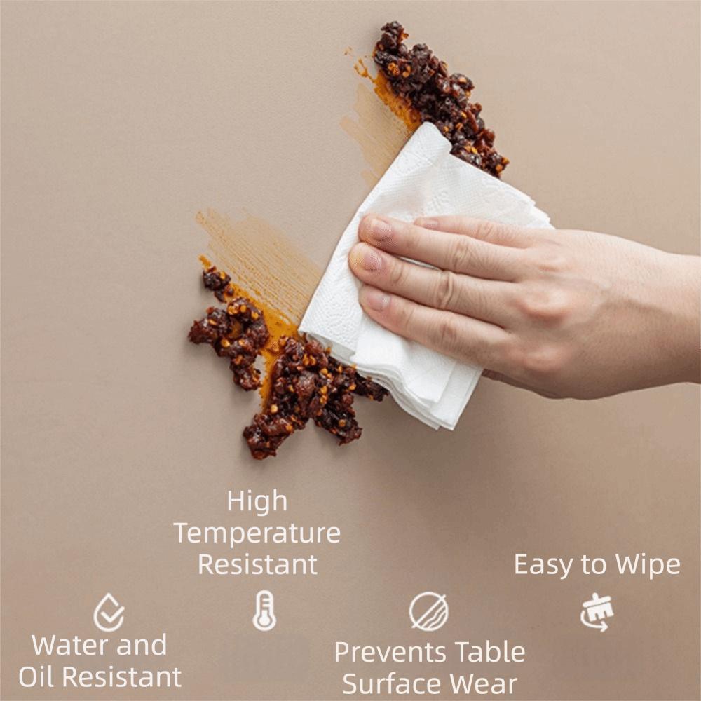 PU Leather Stretch Tablecloth Oil Proof Elastic Table Cover Modern Table Protector Restaurant Use