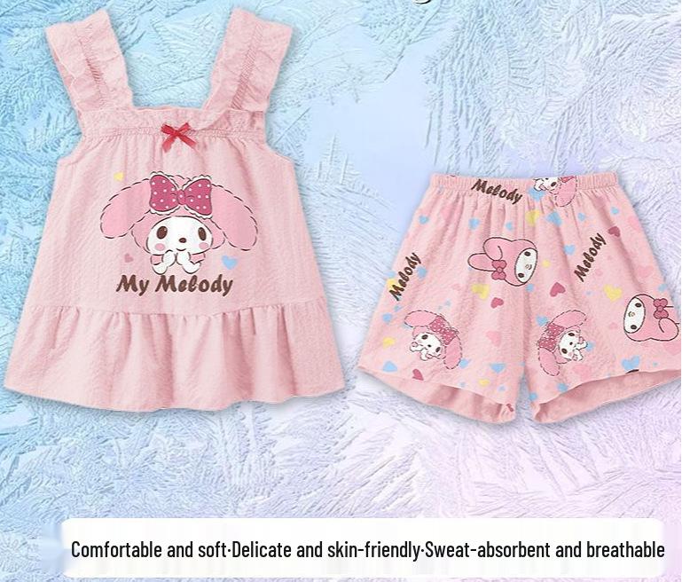 

Kuromi Girls Summer Pajama Set - Camisole & Shorts Two-Piece Homewear 120 cm