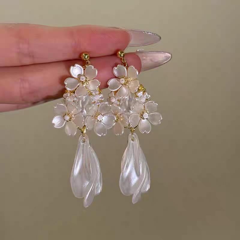 Colorful Dopamine Fabric Beaded Earrings – Women's Studs, Seaside Vacation Style, Ear Clips