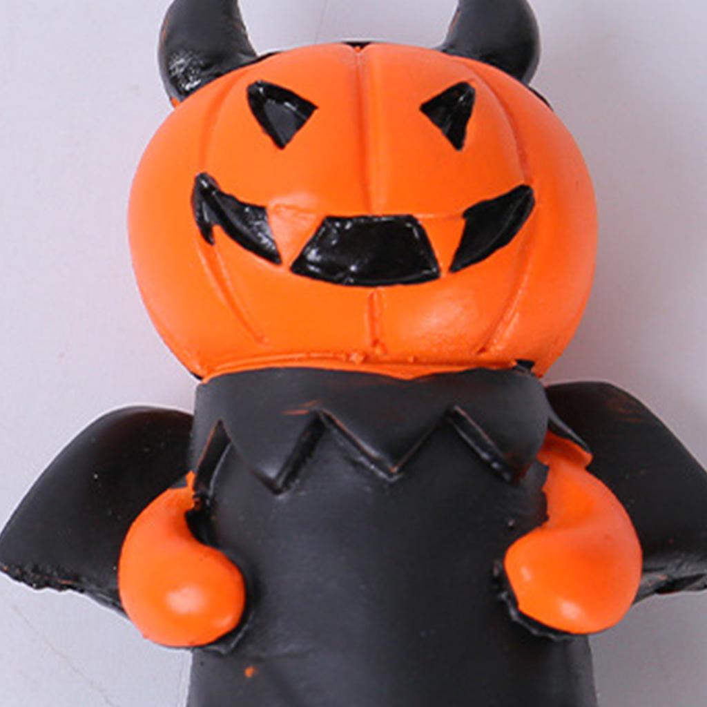 3pcs Halloween Pumpkin Decor Wizard Hat Devil Horns  Miniature Resin Pumpkin Head Decoration for Table Home Bathroom