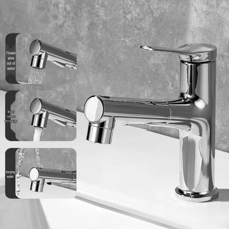 TLXT Bathroom Basin Pull-Out Faucet
