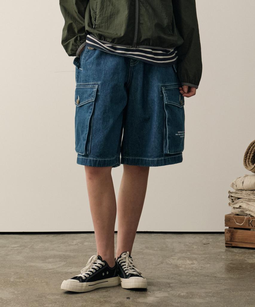 HELEMENT Denim String Cargo Shorts (Blue)