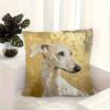 Single-sided Printed Pillowcase Featuring a Golden Greyhound Pattern,