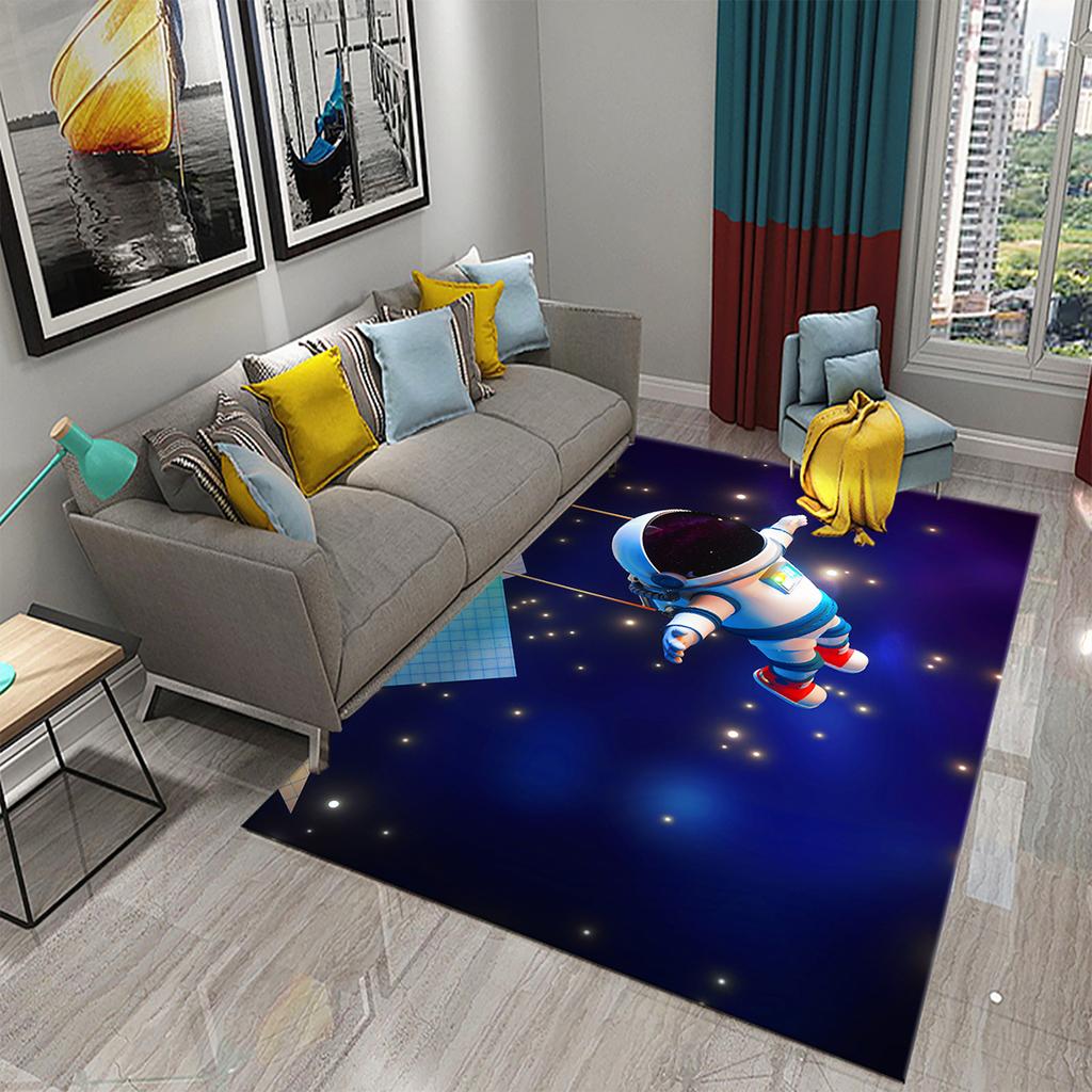 3D Cartoon Cute Astronaut Carpets for Living Room Kitchen Bedroom Bathroom Entrance Non-slip Area Rug Kawaii Kids Decor Carpet