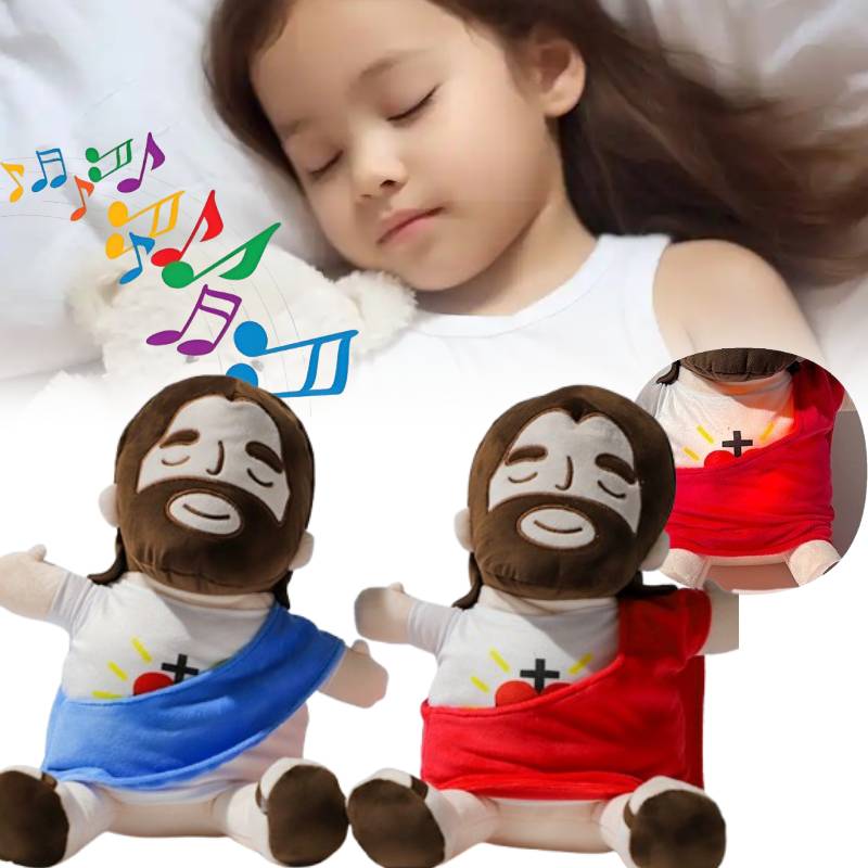 Plush Relief Anxiety Toys Jesus Breathing Musical Soothing Doll Sleep Toy Gift