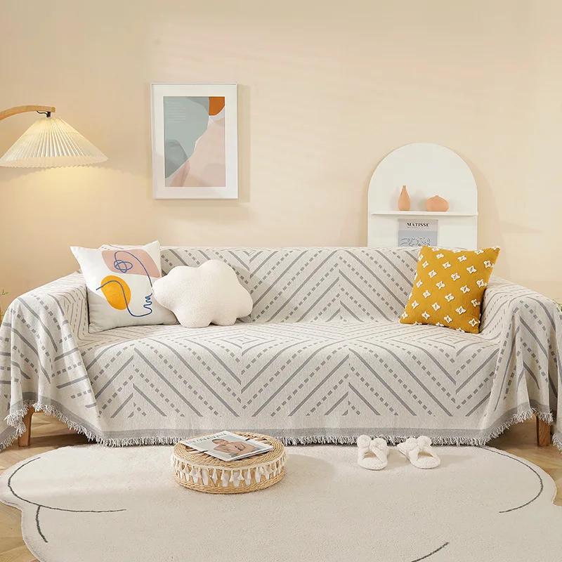 Sofa Cover Cloth Chenille Cover Breathable Comfortable Backrest Cover Cloth Classic Fashionable Multifunctional Non Slip Blanket