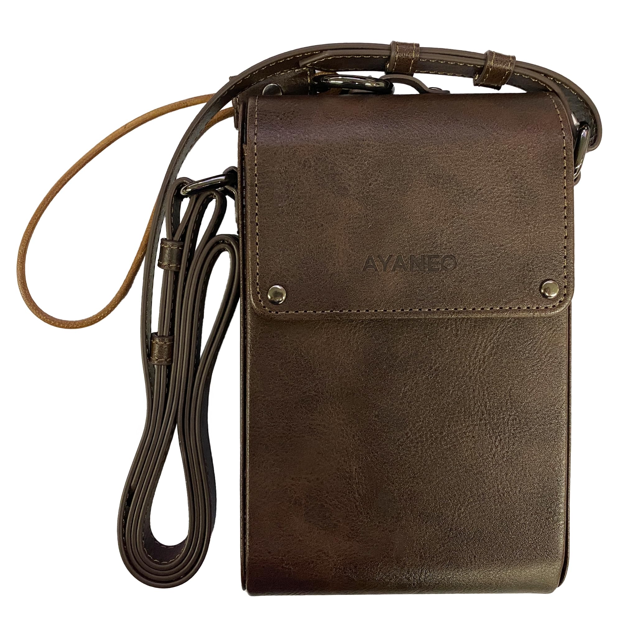 

AYANEO Pocket DMG Leather Case, Shockproof and Portable (Dark Brown)
