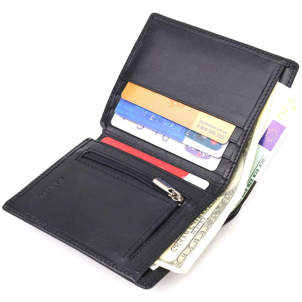 Men's Wallet Made of Genuine Smooth Leather CANPELLINI Purse 21500 Black