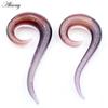 Alisouy 2PCS Red Glass Question Mark Ear Plugs Tunnels Spiral Taper Cartilage Earring Gauges Expander Stretcher Piercing Jewelry