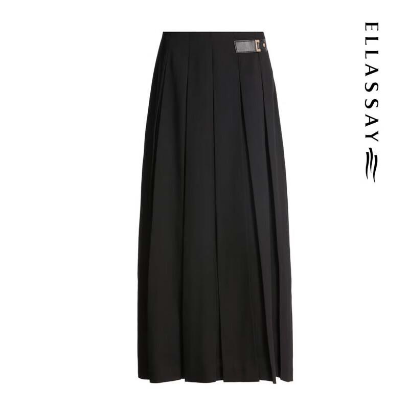 ELLASSAY Simple Commuter Long Pleated Skirt