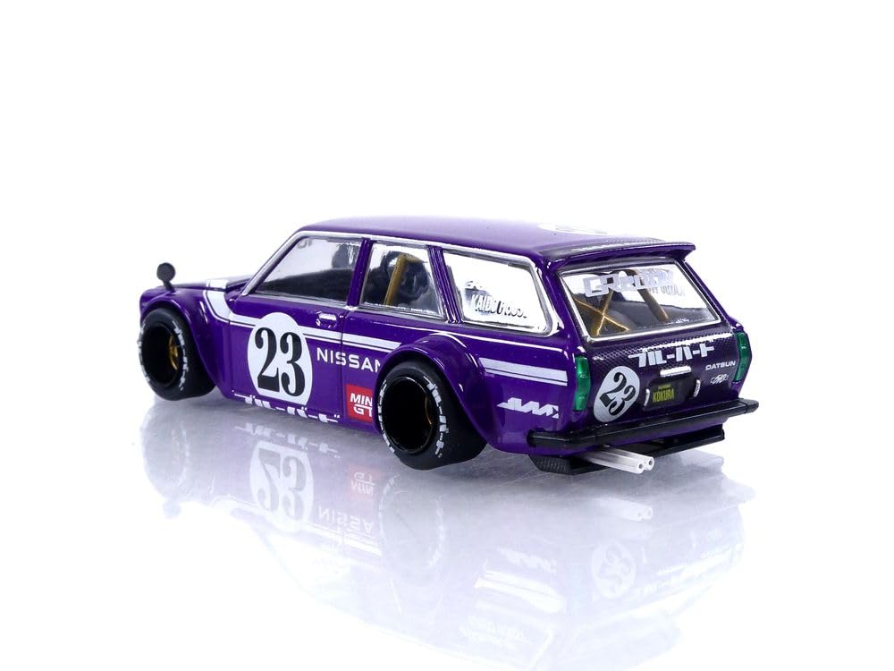 Datsun KAIDO 510 Wagon Carbon Fiber V1 Purple Kaido House 164 Diecast Model Car True Scale Miniature KHMG062