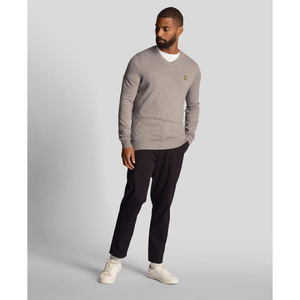 Lyle & Scott Mens Merino Cotton V Neck Jumper