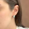 Silver Earrings with Natural Emerald (2150930)