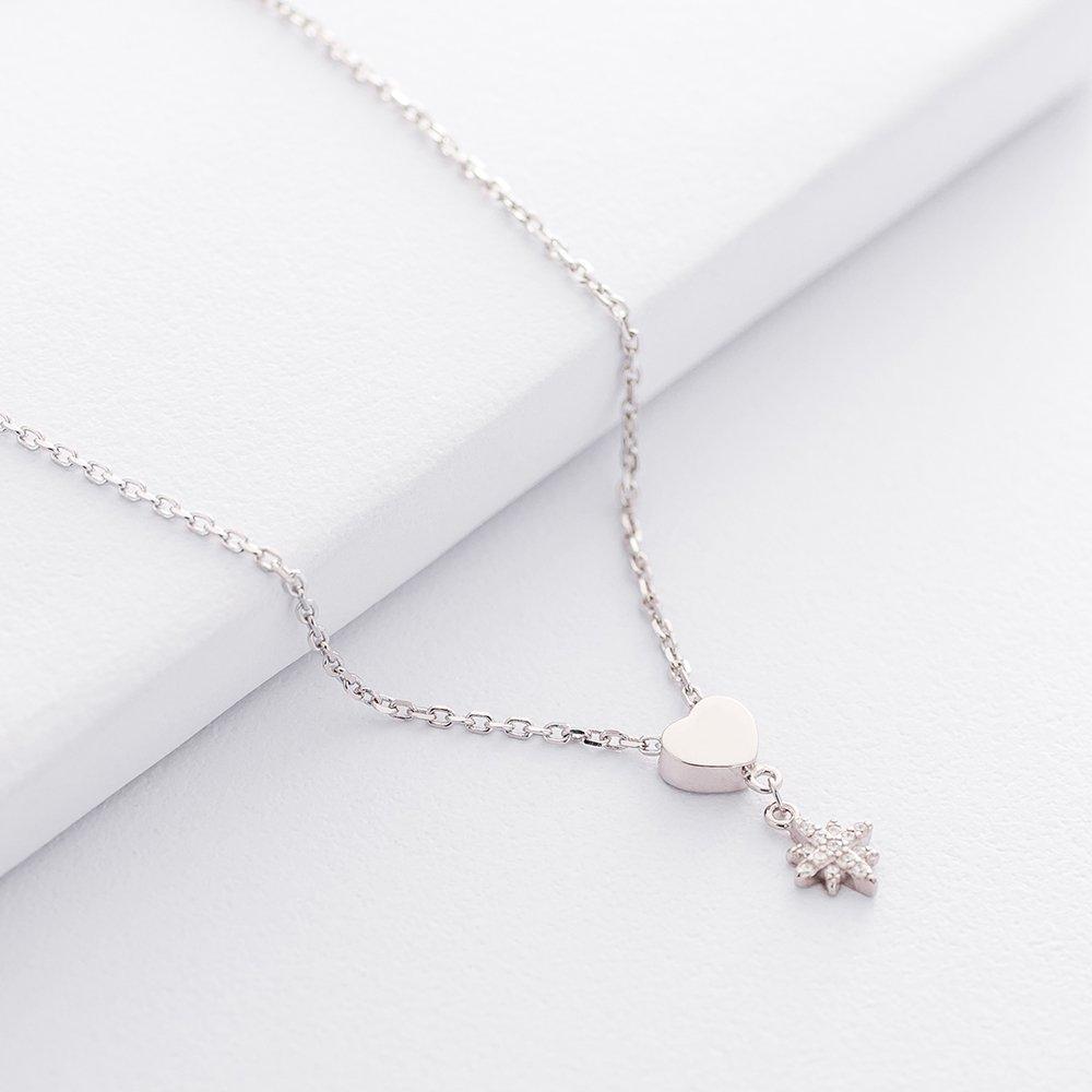 

Срібна каблучка з серцем (фіаніт) Oniks 40 срібний