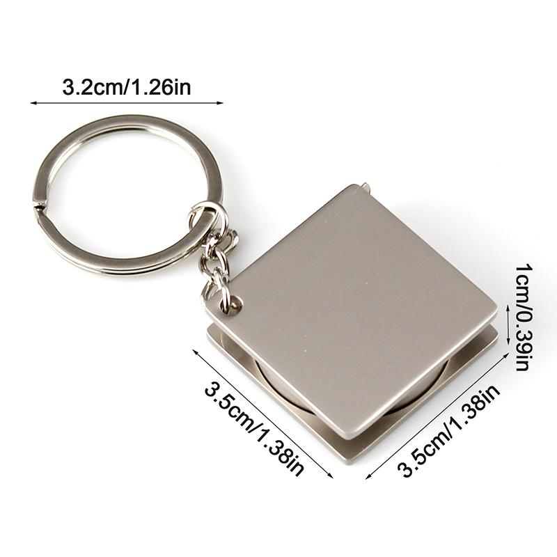 Сделай сам Ручные измерительные инструменты Брелок-пуллер Линейка Рулетка Брелок Портативные измерительные инструменты Выдвижная линейка серебряный