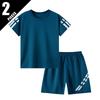 Boys Summer Solid Color Quick Drying Breathable Set Big Kids Loose Sports Running Hiking Outdoor Short Sleeved Shorts