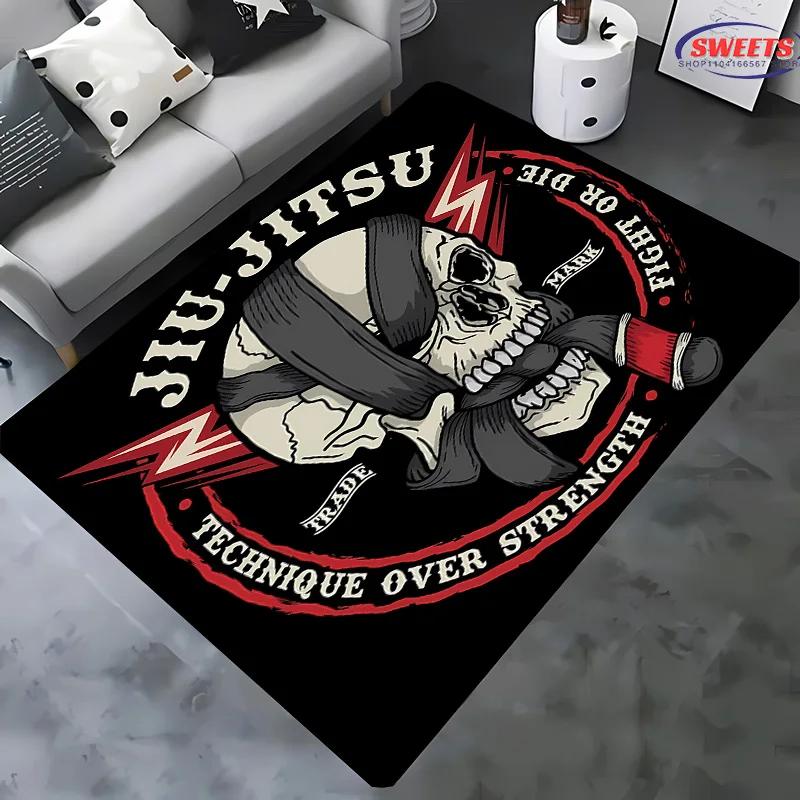 Jiu Jitsu Mma Koberec 3D HD Tisk pro Obývací Pokoj Ložnici Podložka Pohovka Rohožka Podlahový Koberec Protiskluzový Dekor Odolná Pratelná Podložka Dárek