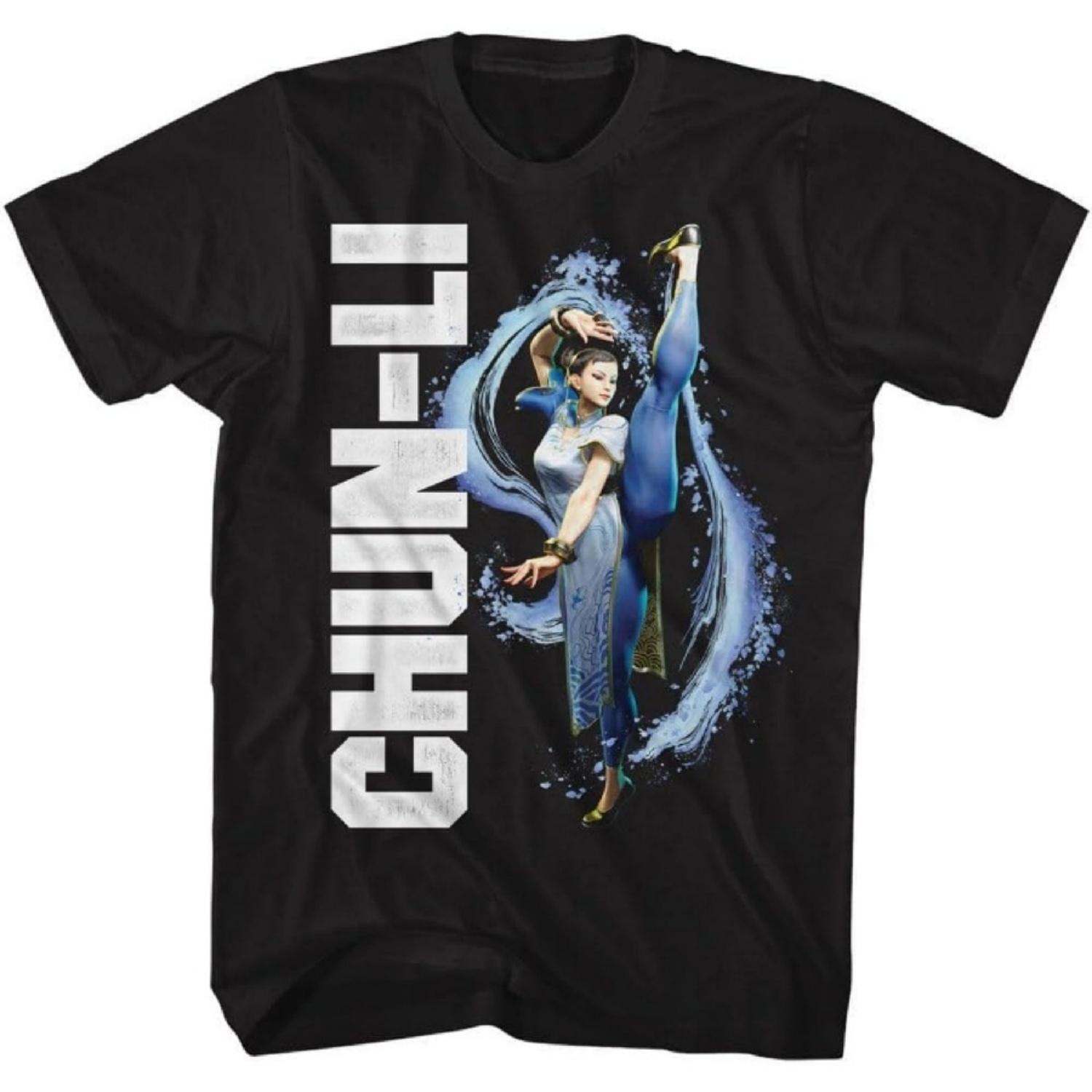 

Street Fighter - Мужская футболка с коротким рукавом Чунь-Ли Splatter Kick XXXXXL чёрный