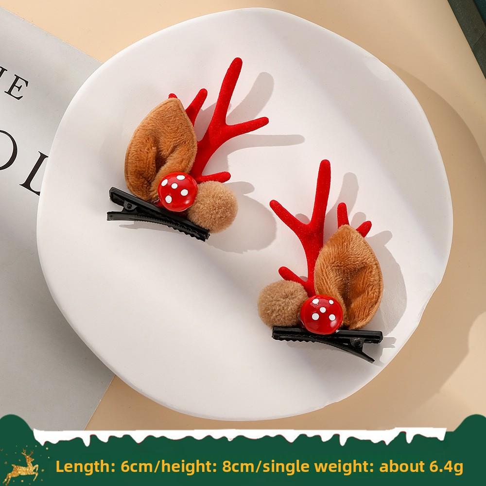 

Рождественские заколки для волос с оленьими рогами, новогодние заколки для волос, заколки-уточки с оленьими рогами, милые и нежные головные уборы