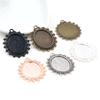 10pcs 18x25mm Inner Size 5 Colors Plated Flowers Style Cameo Cabochon Base Setting Charms Pendant Necklace Findings