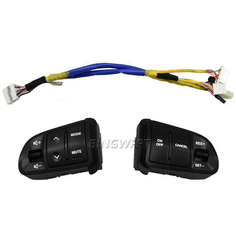 Multifunction Steering Wheel Audio Cruise Control Buttons For KIA Sportage 2011-2016(except 2015) With Backlight Bluetooth Wire