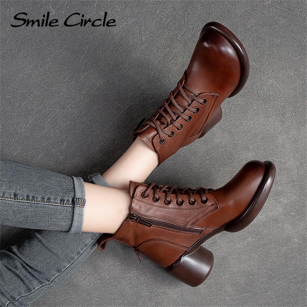 Cerniera Laterale Stivaletti In Pelle Con Lacci Stivali Da Donna