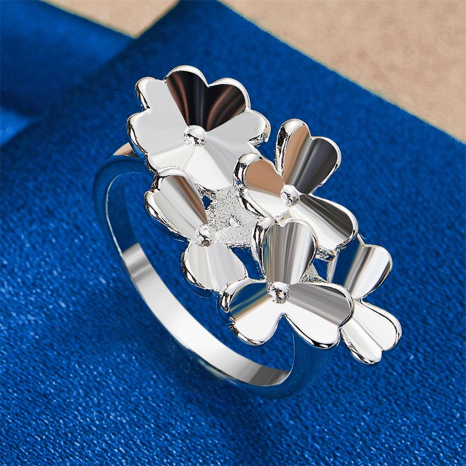 1 piece of 925 sterling silver 7-10 luxurious exquisite flower ring for women's fashionable wedding accessories and jewelry
