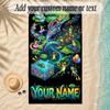 Frog Theme Soft Beach Towel Personalized Custom Name Text Towel Portable for Beach Pool Travel