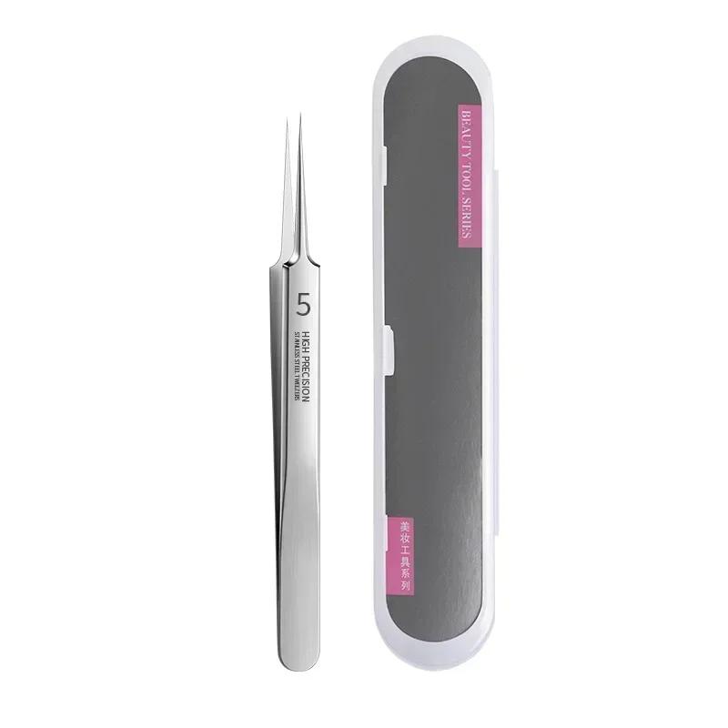 Blackhead Tweezers - Precision acne removal tool for facial whiteheads, acne, pimples - Stainless steel professional makeup tool