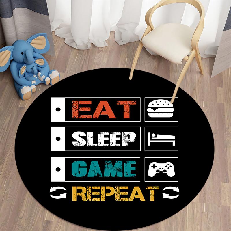 Gamepad Round Carpet for Living Room Mat for Children Carpet Floor Rug Bath Mat Bedroom Carpet for Children's Room Doormat