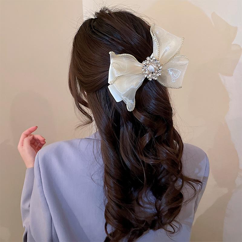 Shiny Rhinestones Bow Hair Accessories Hairpin Crystal Hair Clip for Girls Headdress