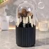 Rotatable Makeup Brush Cylinder with Cover Compartment Pen Holder Dressing Table Shelf  Collection