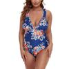 Slim Summer Fashion Printed Suspender With Fly One-Piece Large Swimsuit Female Bikini
