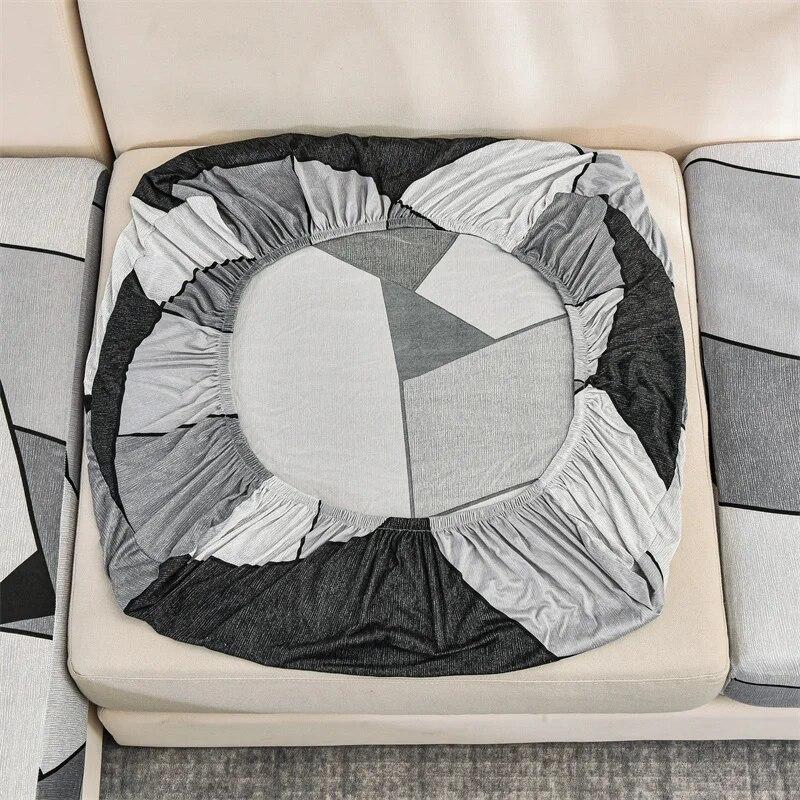 1Pc Geometric Printed Elastic Sofa Seat Cover Sofa Slipcovers  Soft Stretch Protector For Pets Shaped Sofa  Chaselong Covers