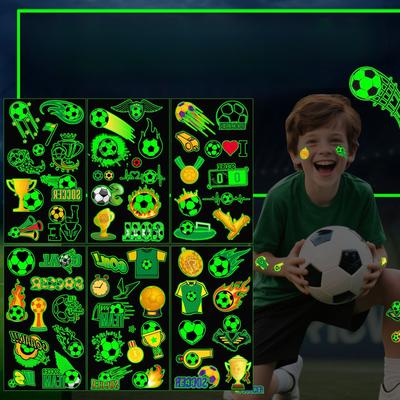 Luminous Football Tattoo Sticker World Cup Club Event Fan Carnival Party Temporary Face Sticker
