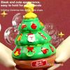 Christmas Automatic Rotating Bubble Machine with Light DIY Ddecorative Sticker Christmas Tree Music Box Holiday Decor for Kids