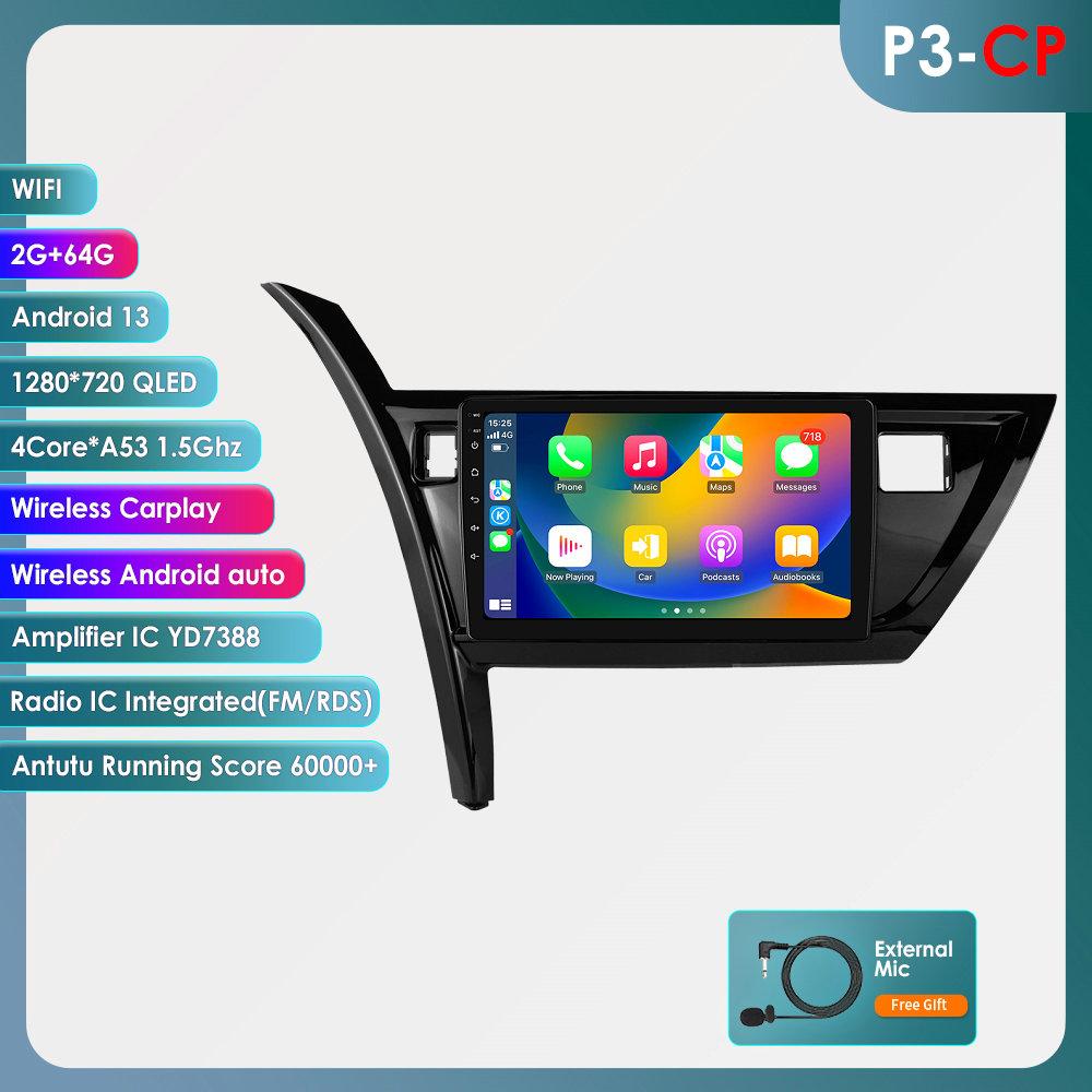 OSSURET Carplay 4G 10,1palcový autorádio s inteligentním systémem Android pro Toyota Corolla Auris 2013 - 2016 GPS stereo inteligentní obrazovka Bluetooth RDS