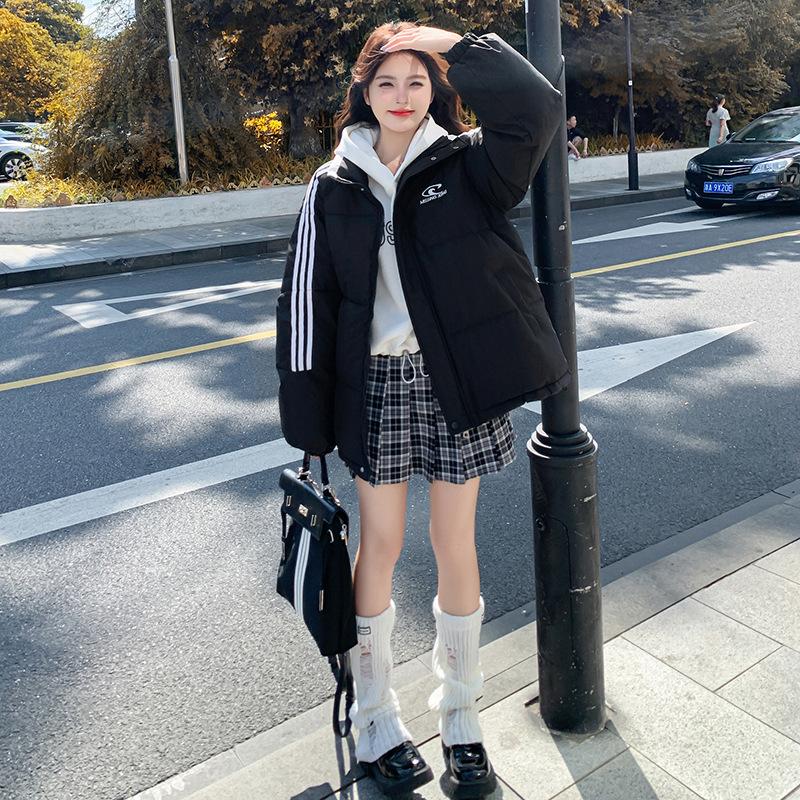 

Женский пуховик Зимний Новый Стиль Корейский Стиль Хлопковая Куртка Короткий Стиль Утепленная Хлопковая Куртка 2XL чёрный