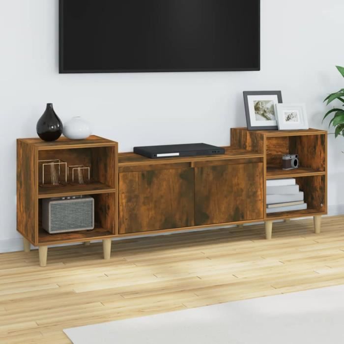 821193 vidaXL TV Cabinet Smoked Oak 160x35x55 Cm Engineered Wood