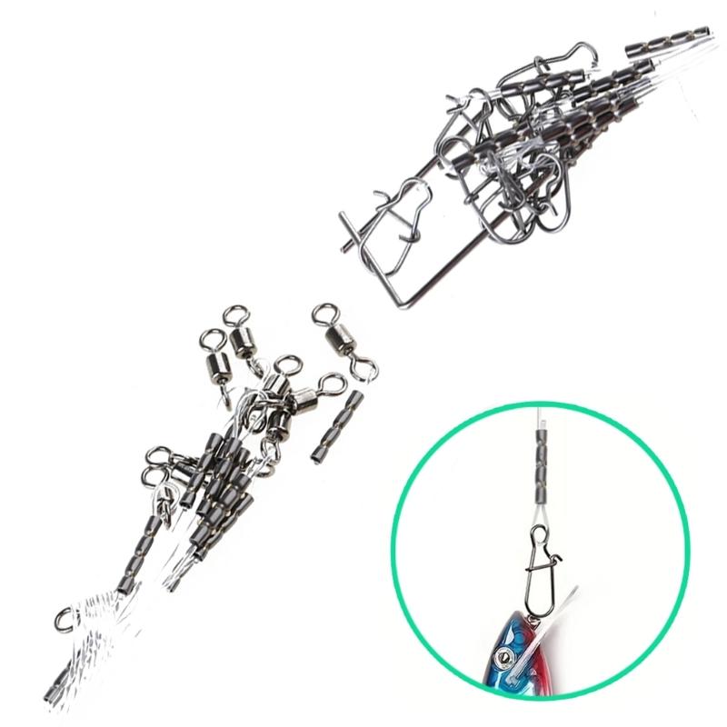 Fluorocarbon Leader, Fluorocarbon Fishing Leader with Swivels & Snap, Fluorocarbon Leader Line for Saltwater Freshwater