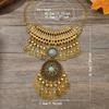 Classic Gold Silver Finish Coin Tassel Necklace With Geometric Pendant For Festival Wear
