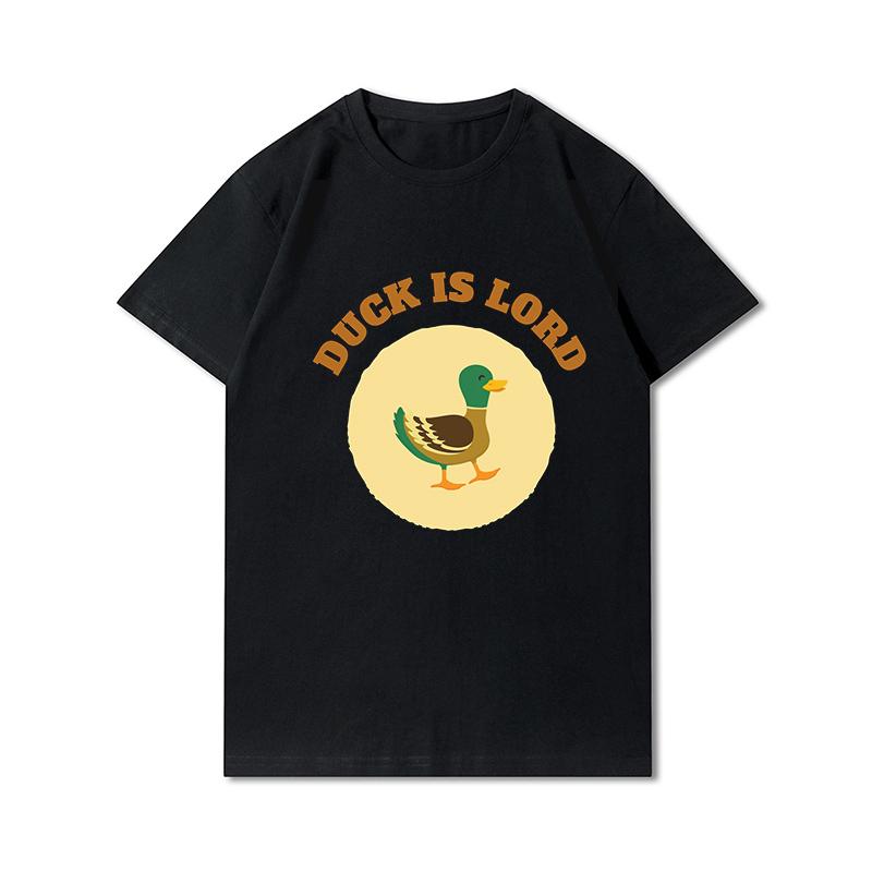 Letní trička větší velikosti pro ženy Whisling Duck Potištěné Neformální tričko s krátkým rukávem Topy 100% bavlna Oversize O Trička s výstřihem