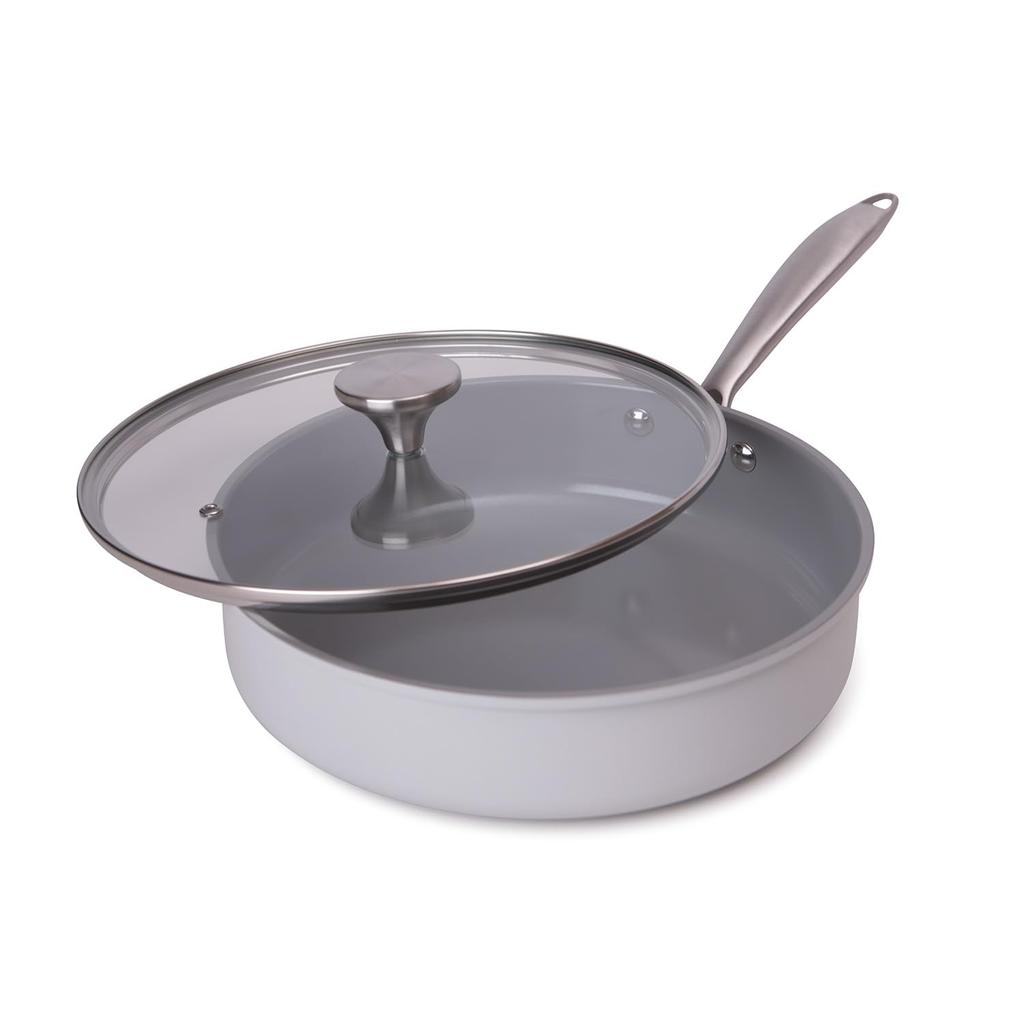 Deep Frying Pan, 26cm, with Lid. Suitable for Induction and Gas Stoves. PFOA and PFOS Free. Non-stick, Easy To Clean. High Heat Efficiency. Ideal for