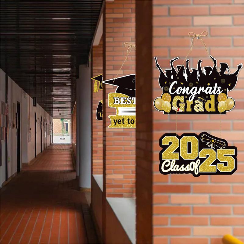 Graduations Paper Door Hanging Graduation Gown Hat Decorations Congrats Grad Party Graduation Decorations 2025 Party Supplie