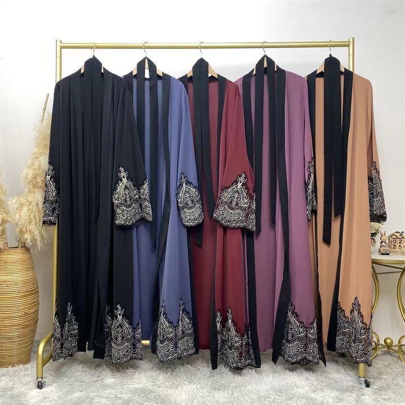 New Arrival Fashion Lace Embroider Robe Cardigan Dress Embroidered Ethnic Style Dress