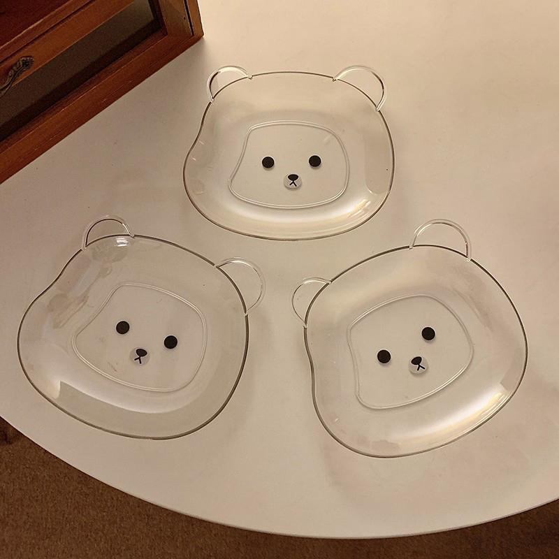 Little Bear Dinner Plate Cartoon Shape Bear Spit Bone Dish Desktop Trash Tray Snack Food Residue Fruit Plate Kitchen Tableware