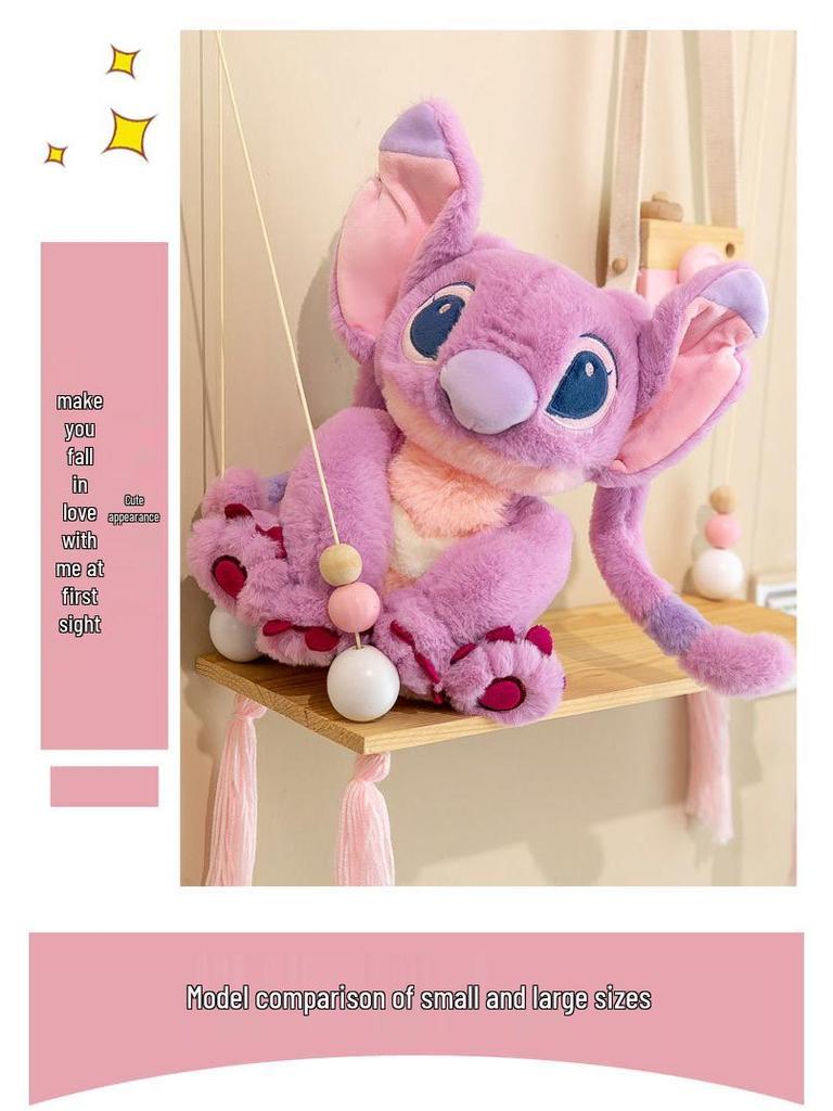 Adorable Large Pink Stitch Plush Doll - Cute Plush Toy and Sleep Companion Pillow