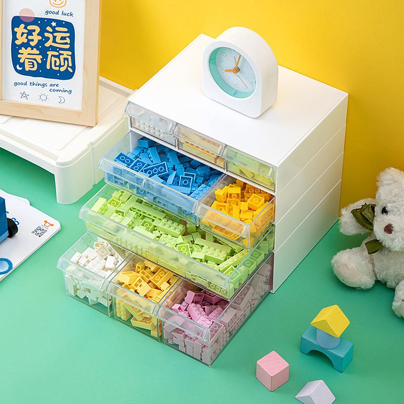 Desktop Drawer Storage Box Stackable Building Blocks Organizer Transparent Lego Toy Sundries Organizer Bins Home Cosmetics Boxes